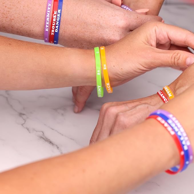 Rubber Bracelets - 30 Pcs Silicone Wristbands - Rubber Band Bracelet Party Favors for Kids - Rubber Bracelet for Kids - Silicone Wristband for Kids - Wristbands Silicone - Vending Machine Toys