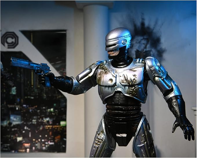 NECA 7-Inch Ultimate Battle-Damaged Robocop Scale Action Figure with Chair
