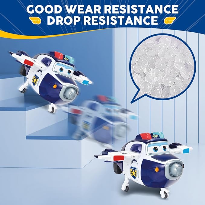 Super Wings 5" Transforming Supercharged Paul Airplane Toys Action Figure, Airplane to Robot in 10 Steps, Toy Plane for 3-5 Year Old Boys & Girls, Birthday Gifts for Preschool Kids