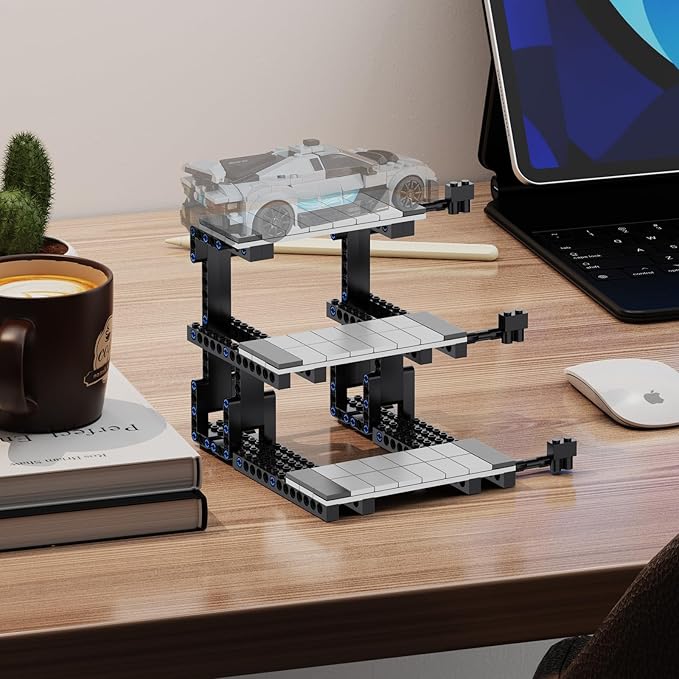 Display Stand for Lego Speed Champions Building Kit, 3 Layer Stand for Lego Car 76918 76923 76934 76919 76909 76914 76917 Model with Driver's Display, Collectible Gifts for Adults (220 Pcs)