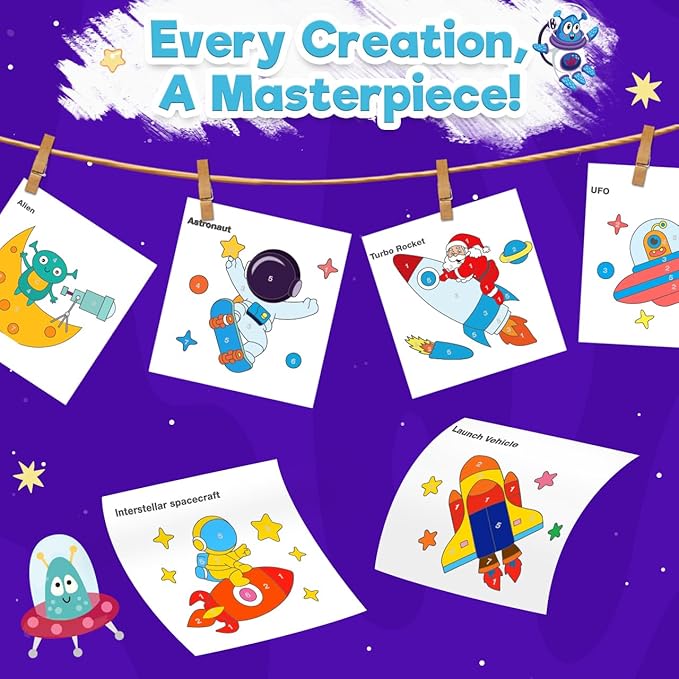 ZMLM Paint with Water Books for Kids - Easter Basket Stuffers Mess Free Coloring Activity for Toddlers - Arts & Crafts Gifts Toys for Valentines Birthday Christmas Boy Girls Ages 4 5 6 7 8(Sapce)