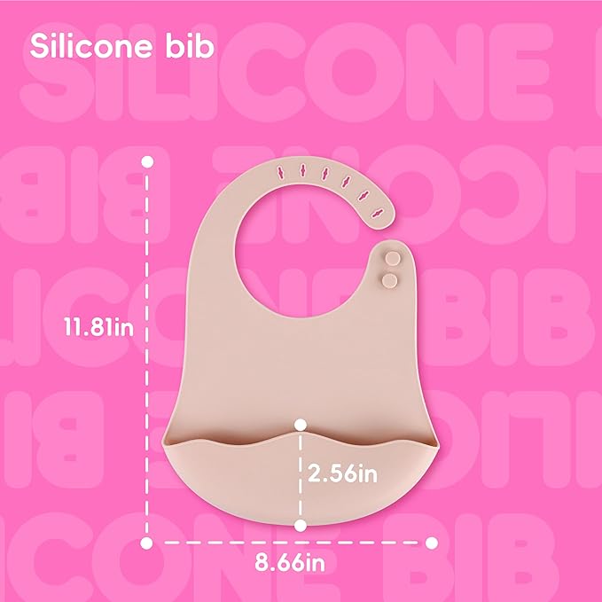 8PCS Baby Feeding Set,Silicone Baby Weaning Sets Baby Led Weaning Supplies Divided Plate Suction Bowl Cup with Straw Bib Feeder Spoons for 6+ Months (Yellow)