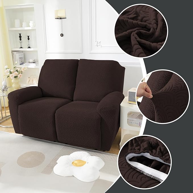NORTHERN BROTHERS Loveseat Recliner Cover, Reclining Loveseat Covers, Love Seat Recliner Cover, Recliner Sofa Covers 2 Seater, Dark Brown