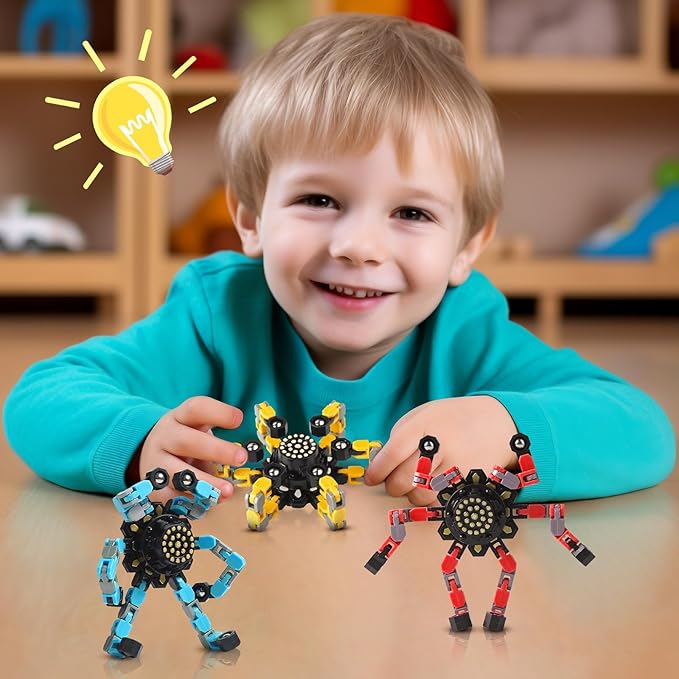 Transformable Fidget Spinners for Kids and Adults Stress Relief Sensory Toys for Boys and Girls Fingertip Gyros for ADHD Autism for Kids (Fidget Toys 48pc)