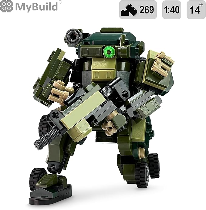 MyBuild Mecha Frame Armed Forces Stryker 5019 - Green Armor Robot Blocks Toy Building Bricks for Children to Adult Mech Fans