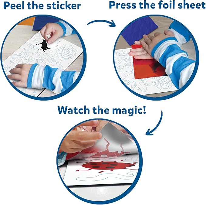 Skillmatics Art & Craft Activity - Foil Fun Bugs & Butterflies, No Mess Art for Kids, Craft Kits & Supplies, DIY Creative Activity, Gifts for Boys & Girls Ages 4, 5, 6, 7, 8, 9, Travel Toys