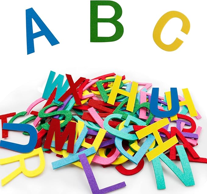 Craftstory Kids Felt-Alphabet Letters for Toddlers Preschool with 78 Pieces ABC Upper Case Letters for Crafts Kits, Montessori Teacher Aide
