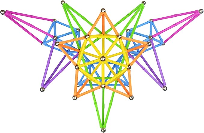 Veatree 206 Pieces Magnetic Building Sticks Blocks Toys, Magnet Educational Toys STEM Toys for Kids and Adult, 3D Non-Toxic Building Toy with Storage Bag