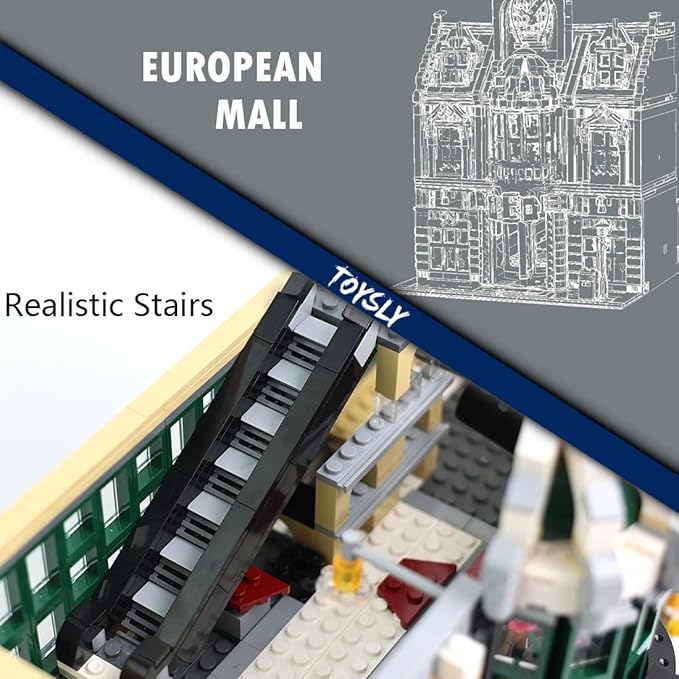 TOYSLY Street European Mall MOC Building Blocks and Engineering Toy, Construction Set to Build, Model Set and Assembly Toy for Teens and Adult 2039 Pieces
