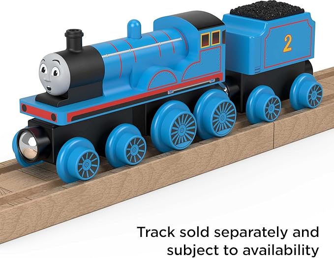 Thomas & Friends Wooden Railway Toy Train Edward Push-Along Wood Engine & Coal Car for Toddlers & Preschool Kids Ages 2+ Years (Amazon Exclusive)