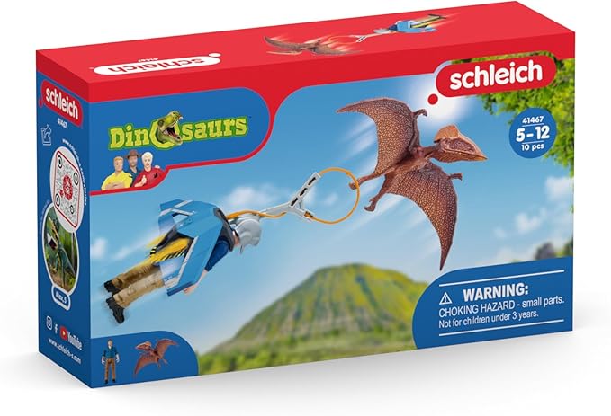 Schleich Dinosaurs, Dinosaur Gifts for Boys and Girls, Jetpack Chase Playset with Tupuxuara Toy, 7 Pieces, Ages 4+