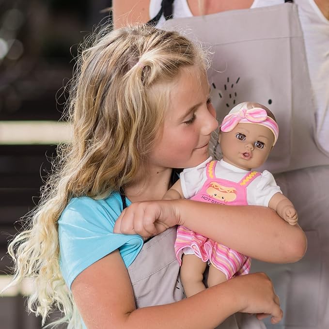 Adora Play Time Babies Collection, 13" Baby Doll with Doll Clothes and Accesories, Made with Sweet Baby Powder Scent, and GentleTouch Vinyl Body, Birthday Gift for Ages 1+ - Hot Diggity Dog