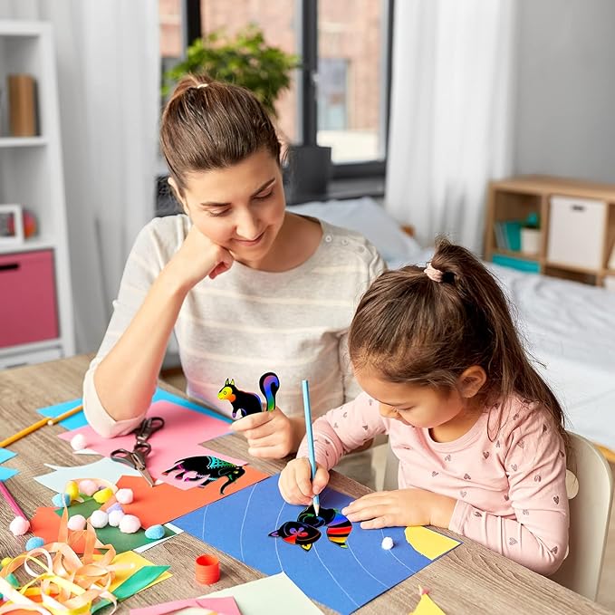 NODMIPNS 36 Pieces Woodland Animals Scratch Art for Kids,Forest Animals Rainbow Scratch Paper Kit Scratch Crafts Art Set Woodland Animals Party Favors for DIY Crafts Decoration(Woodland Animals)