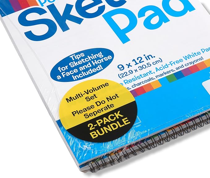 Melissa & Doug Sketch Pad (9 x 12 Inches) - 50 Sheets, 2-Pack - FSC Certified