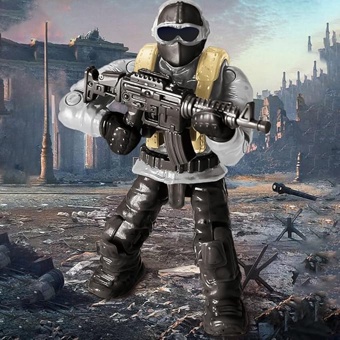 Random 6 PCS Thunder Special Forces Building Block Action Mini-Figures Blind Bags with Multiple Weapons Accessories Equipment Assembly Building Toys Party Favors for Boys