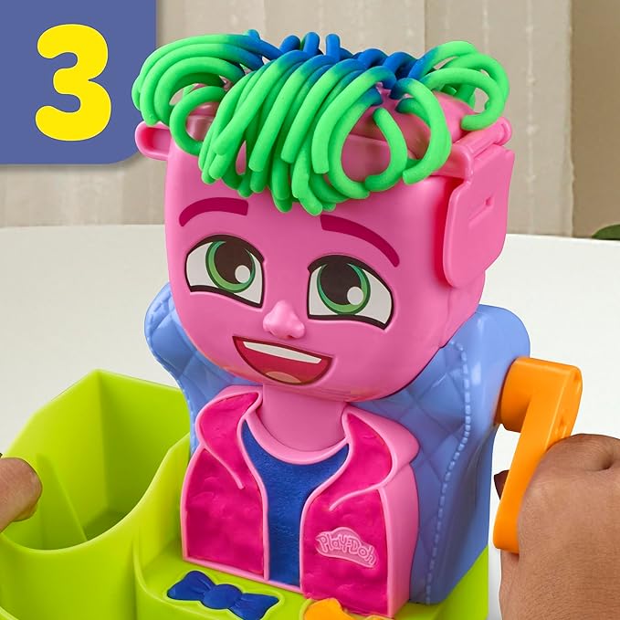 Play-Doh Hair Stylin' Salon Playset with 6 Cans, Pretend Play Toys for Girls and Boys Ages 3 and Up