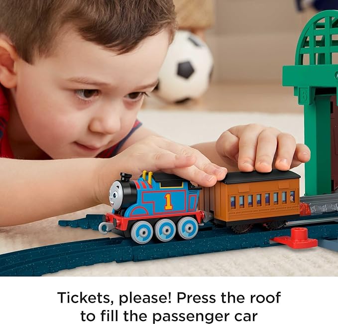 Thomas & Friends Diecast Toy Train & Track Set Knapford Station 2-in-1 Playset & Storage Case for Preschool Kids Ages 3+ Years