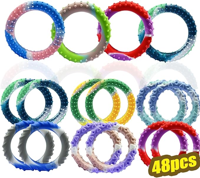 48pcs Random ColorSensory Fidget Toys for Kids Adults ， Stretchy Fidget Bracelet &Texture & Calming Autism Sensory Toys for Special Needs Autistic Children &Calm Down Toy for Toddler Girls Boys
