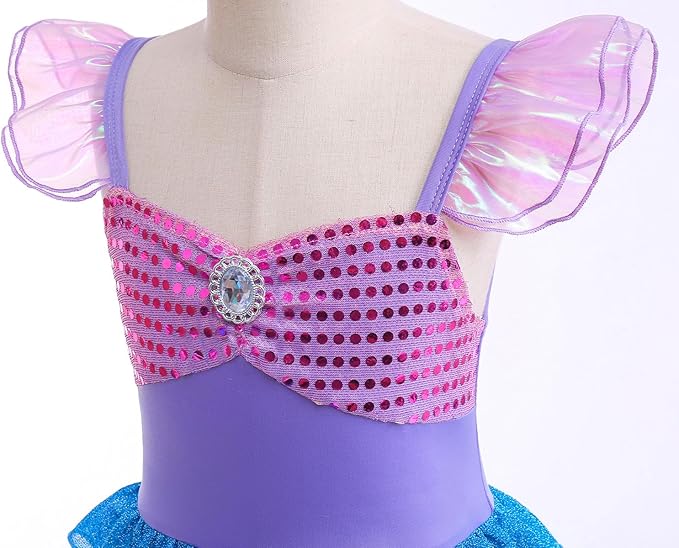Little Girl Luxury Mermaid Costume Princess Dress for Girls with Accessories