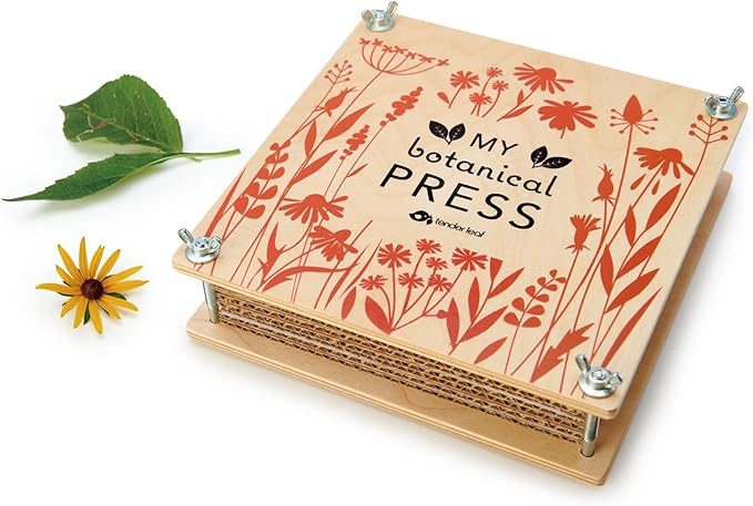 Tender Leaf Toys - My Botanical Press - 8.3 x 8.3 Inch 10 Layers Flower Press, DIY Dried and Preserved Flowers and Leaves, Plants Art & Crafts kit - Age 3+