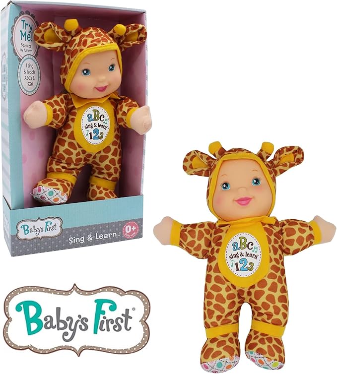 Baby's First Sing & Learn Giraffe Soft & Cuddly Singing Musical Doll, Teaches Abc's & Numbers