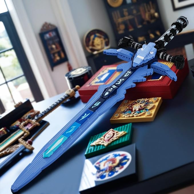 Frostmourne Sword Building Set with The Frozen Display Stand, 28″ Lich King Sword Building Blocks Toy Compatible with Lego for Adults Boys 6+, Gift for Game Fans Collectible Decoration (862PCS)