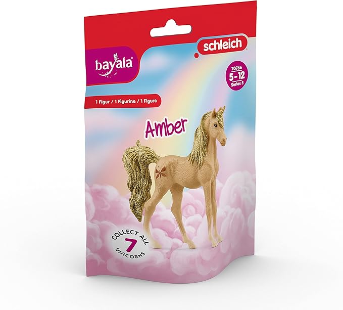 SCHLEICH bayala, Unicorn Toys for Girls and Boys, Collectible Unicorns Gemstone Series 2023, Amber