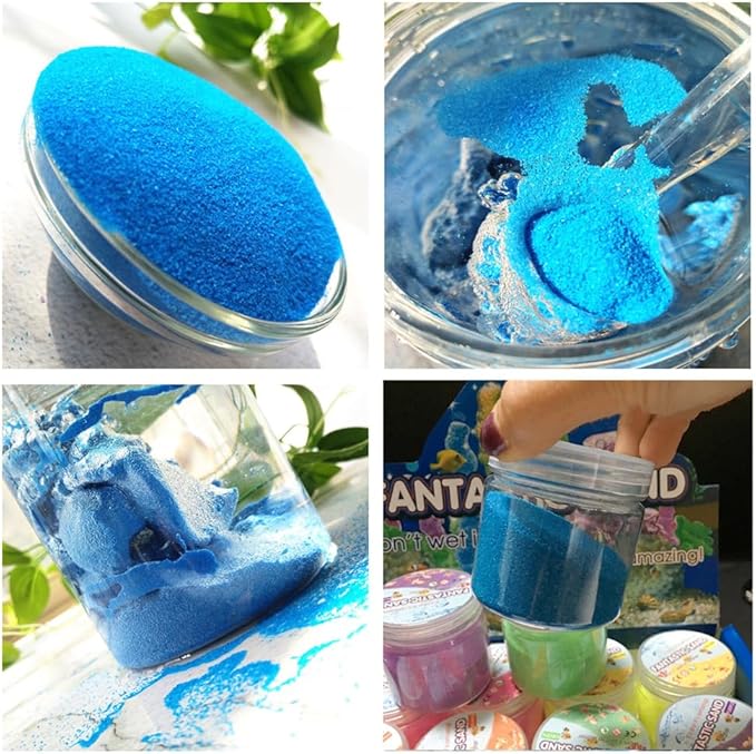 XIYUAN 8Pack Colorful Magic Sand Amazing Space Sand Hydrophobic Sand Kids Happy Play Sand Toys Never Gets Wet Sand Novelties Party Favors Educational Innovations Gift 2lbs 8 Colors …
