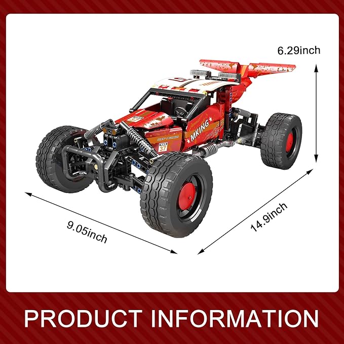 Mould King 18019 RC Off-Road Building Car Toys, 708 Pieces Building Blocks Hurricane Climbing Car Model with Motors, Romote Control Off-Road Car for Kids Age 8+/Adult
