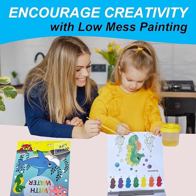 Paint with Water for Toddlers Ages 1-3 3-5 - Water Coloring Books for Kids - Toddler Arts and Crafts for Boys - Girl Project for 2 4 3 Year Old - Watercolor Painting Book - Kid Art Supplies Craft Kit