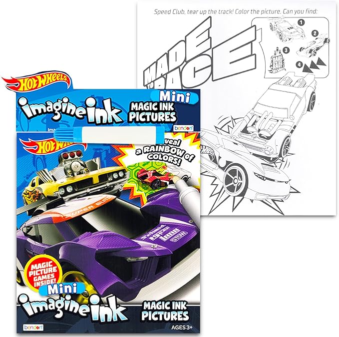 Disney Cars, Transformers, Hot Wheels Magic Ink Coloring Book Set Kids Toddlers - Bundle with 3 Imagine Ink Coloring Books with Invisible Ink Pens, Cars Temporary Tattoos and Cars Stickers