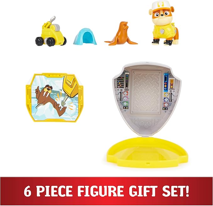 Paw Patrol, Big Truck Pups Rubble Action Figure with Clip-on Rescue Drone, Command Center Pod and Animal Friend Kids Toys Ages 3 and up