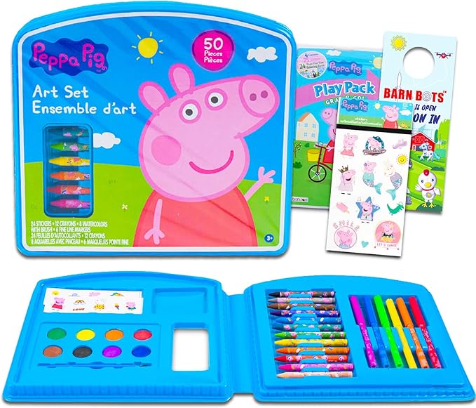 Peppa Pig Ultimate Coloring Activity Set for Kids ~ Peppa Pig Arts and Craft Bundle with Watercolors, Stickers and More (Peppa Pig Art Activities)