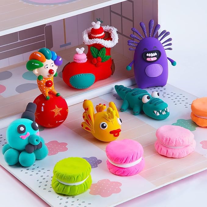 Modeling Clay Kit, 24 Colors Air Dry Clay for Kids, Magic Foam DIY Clay with Sculpting Tools, Ultra Light & Soft Clay, Safe & Non-Toxic Self Drying, Gift for Boys and Girls by AORZOV
