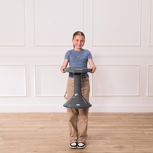 ECR4Kids ACE Active Core Engagement Wobble Stool, 18-Inch Seat Height, Flexible Seating, Grey