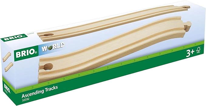 BRIO 33332 World Ascending Tracks - Comprehensive Wooden Train Tracks Set | Ideal for Kids Aged 3 and Up | Compatible with All BRIO Railway Toys | Foster Skill Development | FSC-Certified Wood