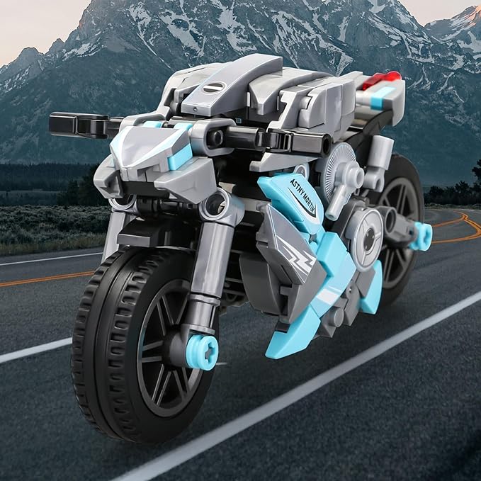 Motorcycle Toy Building Block Set Collectible Motorcycle Display Model, 301PCS Motorbike Toy Collection Brick Kit for Kids Boys Adults Ages 6+ 88009