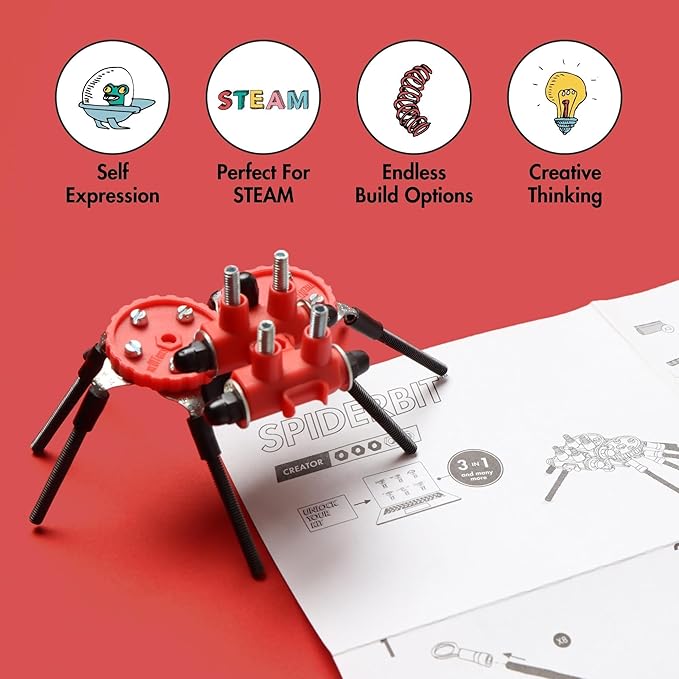 Stem Building Toys, Educational Build Your Own Spider Robot Toy for Kids Age 6 7 8 9+ Year Old Boys and Girls, Animal Stem Toys Engineering Kit, Construction Toys Steam Gifts for Kids