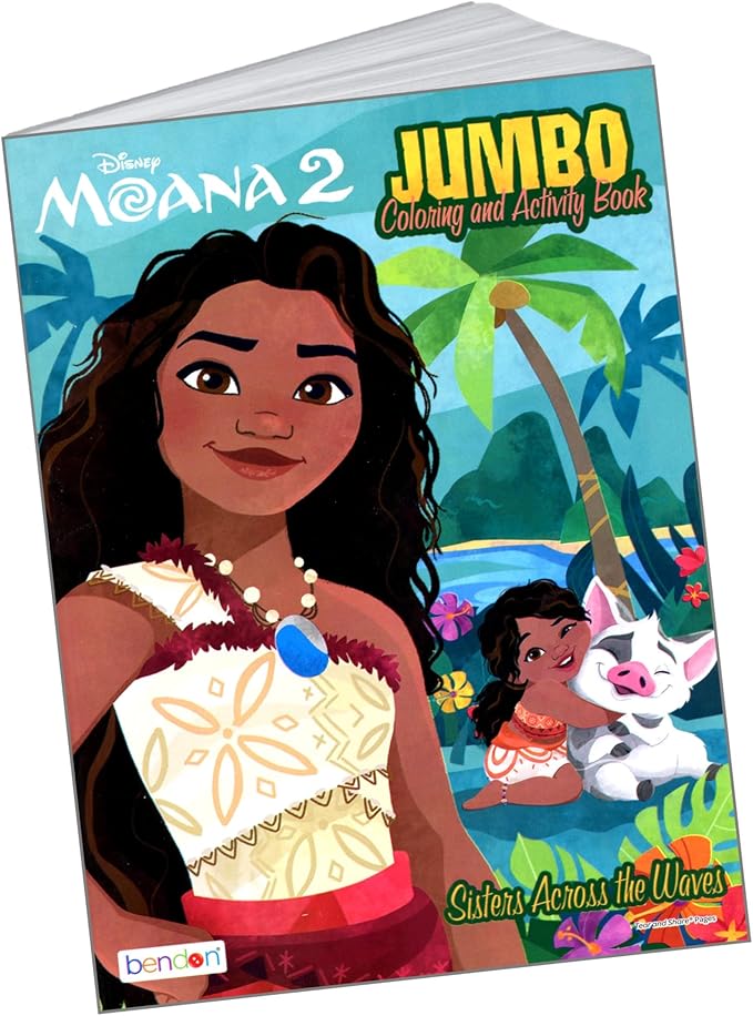 Disney Moana Coloring Books for Kids with Stickers Bundle Includes Moana Stickers, Coloring Book, and More