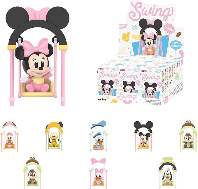 POP MART Disney Swing Series Figures, 9PCs Disney Blind Box Figures, Random Design Action Figures Collectible Toys Home Decorations, Holiday Birthday Gifts for Boys and Girls, Whole Set