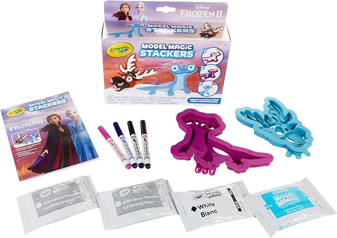 Crayola Frozen 2, Sven & Fire Salamander Model Magic Stacker Set, Gift for Kids, Age 5, 6, 7, 8