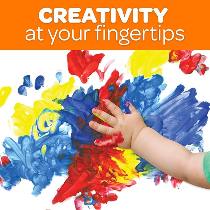 Crayola Washable Finger Paints (6ct), Toddler Paint Set, Finger Paint for Kids, Preschool Supplies for Teachers, Nontoxic [Amazon Exclusive]