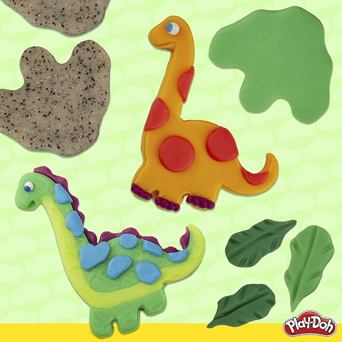 Play-Doh Dinosaur Theme 13-Pack of Non-Toxic Modeling Compound with 2 Cutter Shapes, 2 Roller Tools, and Scissors (Amazon Exclusive)