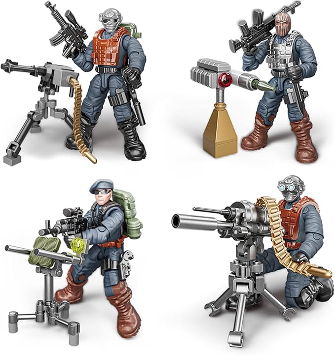MEIEST SWAT Model Equipment Assembly Building Block Toys,8 PCS City Police Action Mini-figures with Multiple Military Weapons Accessories,Party Favors Set for Boys