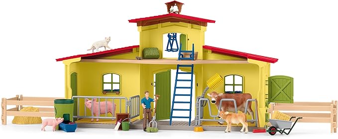 Schleich Farm World Giant 123-Piece Playset Pack with Farmhouse, Chicken Coop, Horse Stall, Farm Toys for Toddlers Ages 3+