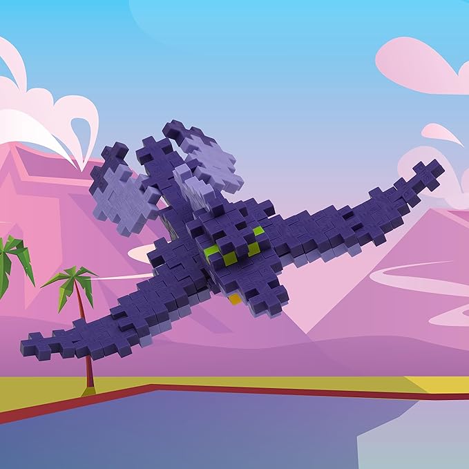 Plus Plus 3D Dinosaur Figure Building Block Set, 70 Mini Interlocking Puzzle Pieces, Fun Stem Toys for Kids - Pteranodon Maker Tube