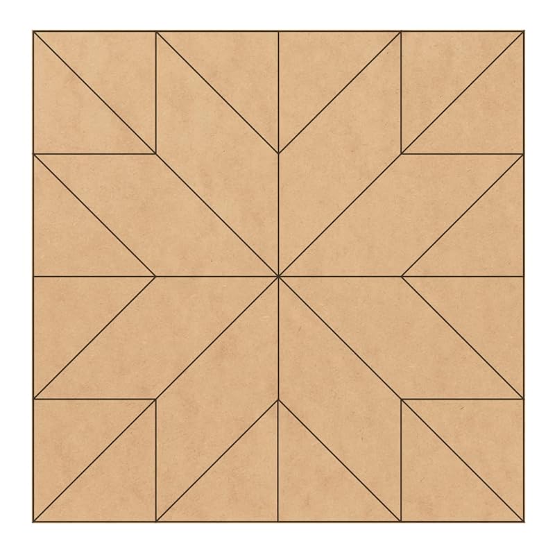 Unfinished Barn Quilt Square Wooden Sign, Country Decor Canvas Quilts Blocks (15 inches, Star of the Milky Way)