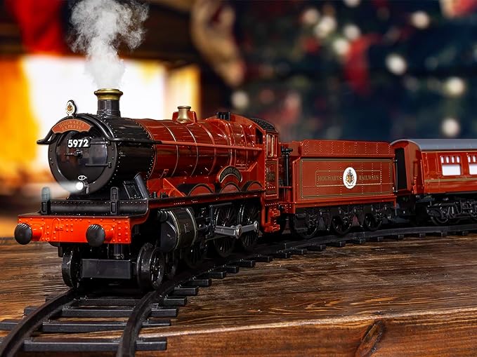 Lionel Battery-Operated Hogwarts Express Toy Train Set with Bluetooth, Locomotive, Train Cars, & Track with Authentic Train Sounds, Lights, & Water Vapor Smoke Effects for Kids 4+