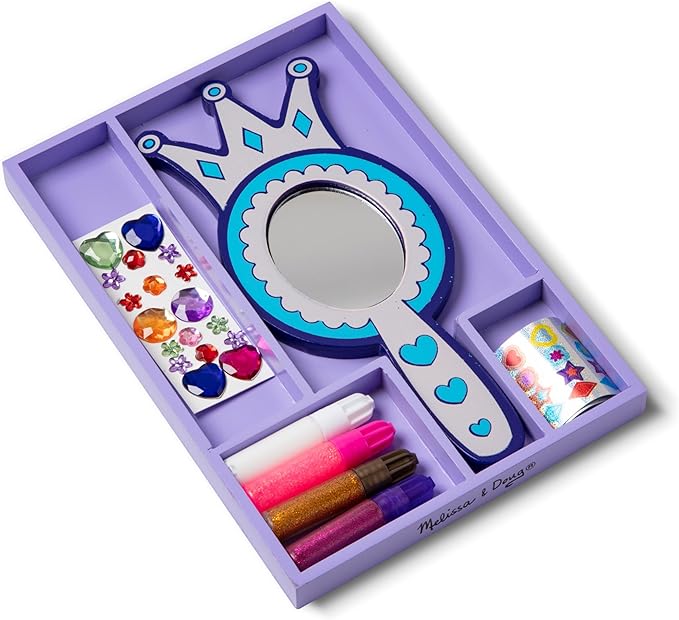 Melissa & Doug Decorate-Your-Own Wooden Princess Mirror Craft Kit
