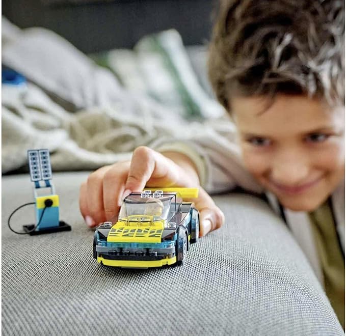 LEGO 60383 City Electric Sports Car Toy for 5 Plus Years Old Boys and Girls, Race Car for Kids Set with Racing Driver Minifigure, Building Toys